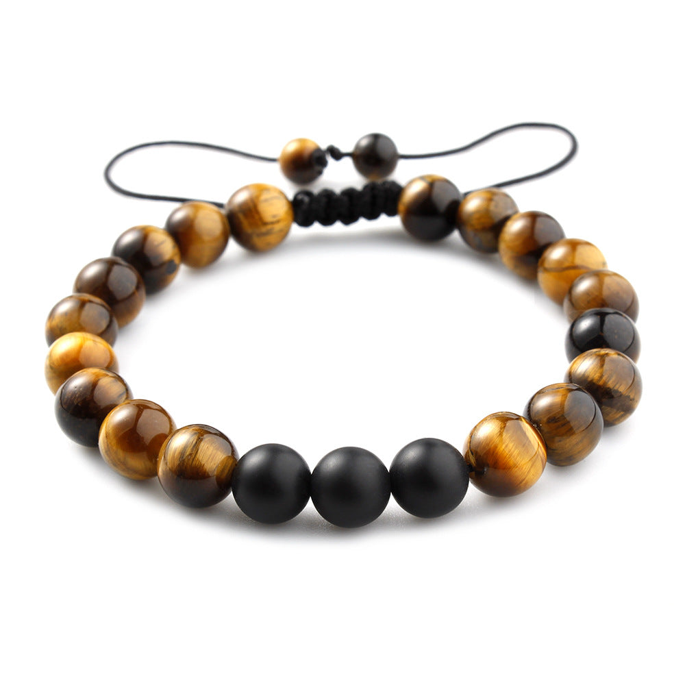 Tiger Eye Frosted Beads Suit Woven Bracelets