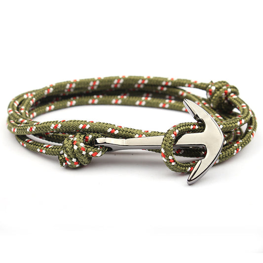 Navy Blue Color Nylon Rope Anchor Chain Couple Handmade Bracelet