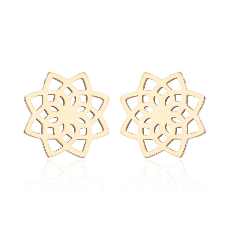 Fashion Small Fresh Flower Niche Hollow Earrings