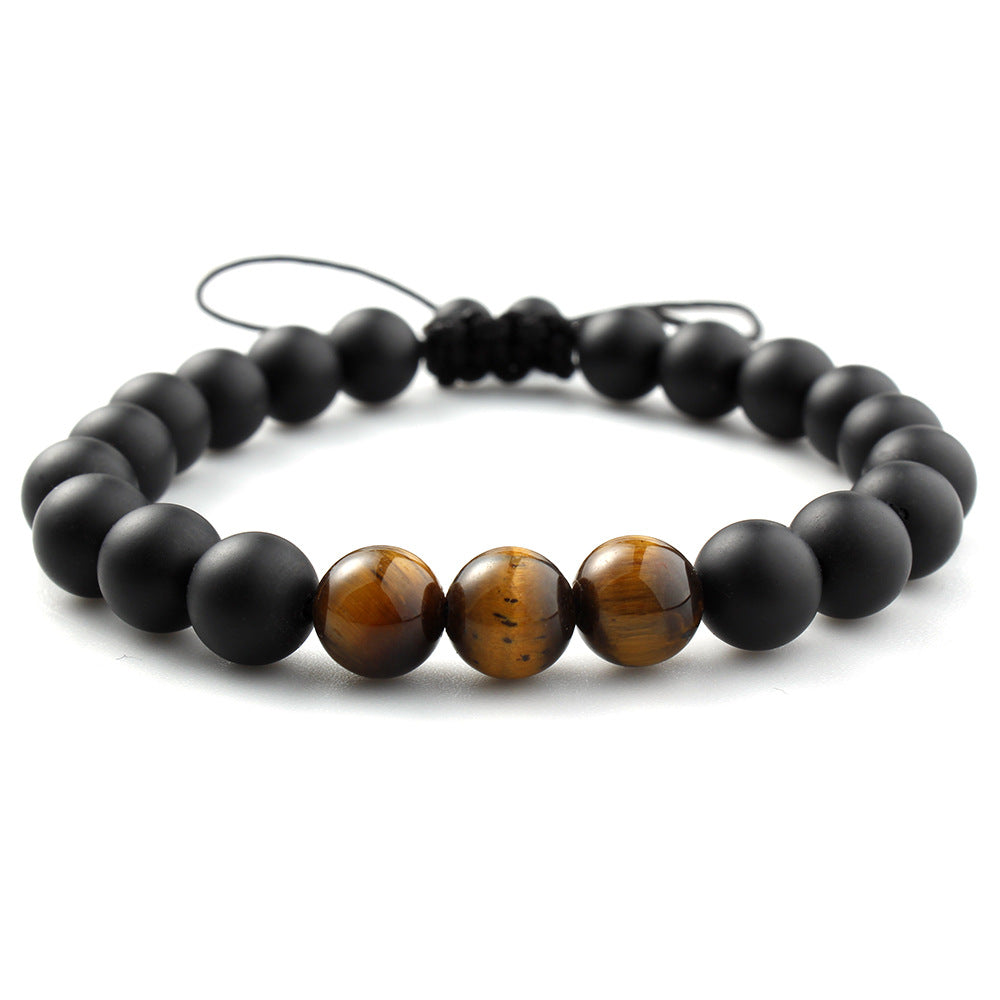 Tiger Eye Frosted Beads Suit Woven Bracelets