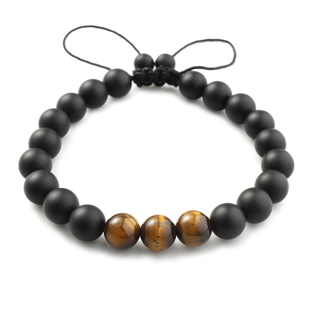 Tiger Eye Frosted Beads Suit Woven Bracelets