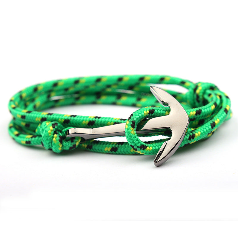 Navy Blue Color Nylon Rope Anchor Chain Couple Handmade Bracelet