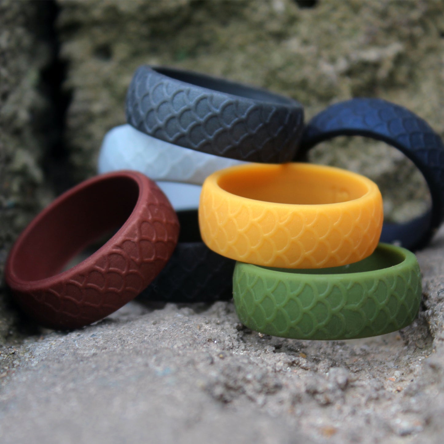 Men's Pattern Silica Gel Outdoor Sports Silicone Rings