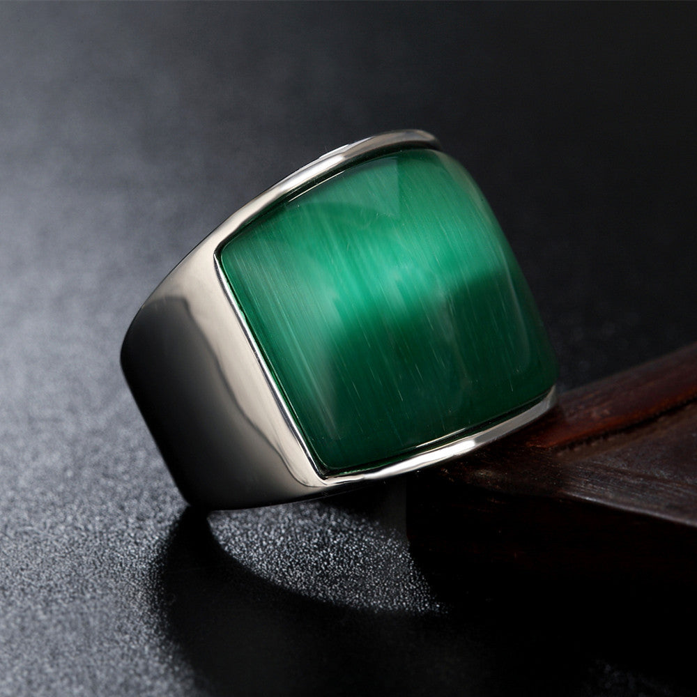 Women's & Men's Fashion Gem Titanium Steel Simple Rings