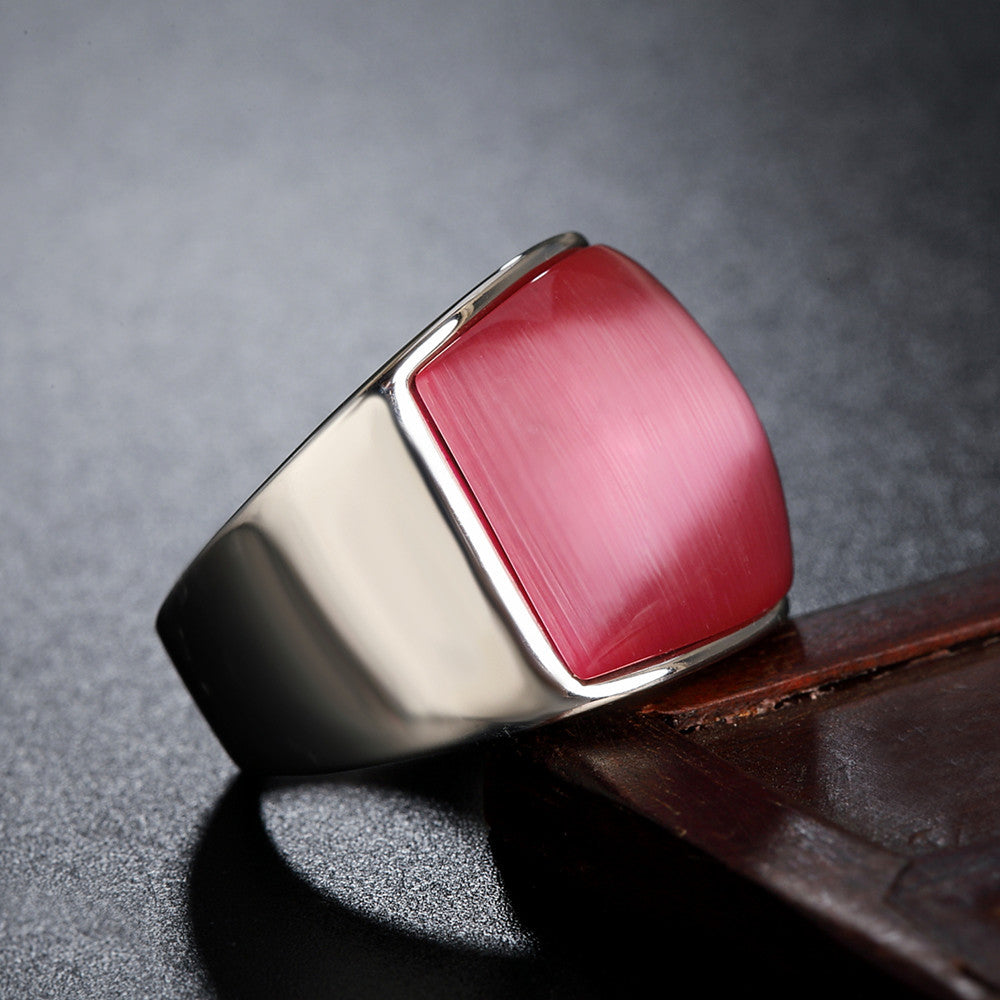 Women's & Men's Fashion Gem Titanium Steel Simple Rings