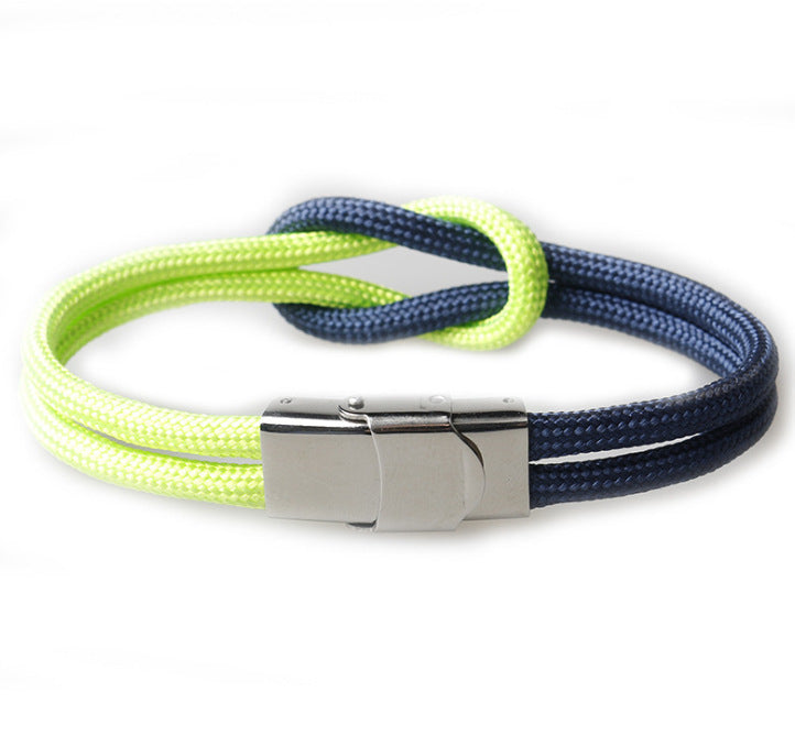 Women's & Men's Stainless Steel Snap Joint Fashion Navy Style Parachute Cord Truelove Bracelets