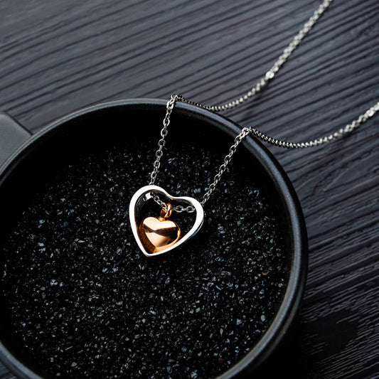 Fashion Simple Pet Cinerary Casket Heart-shaped Female Necklaces