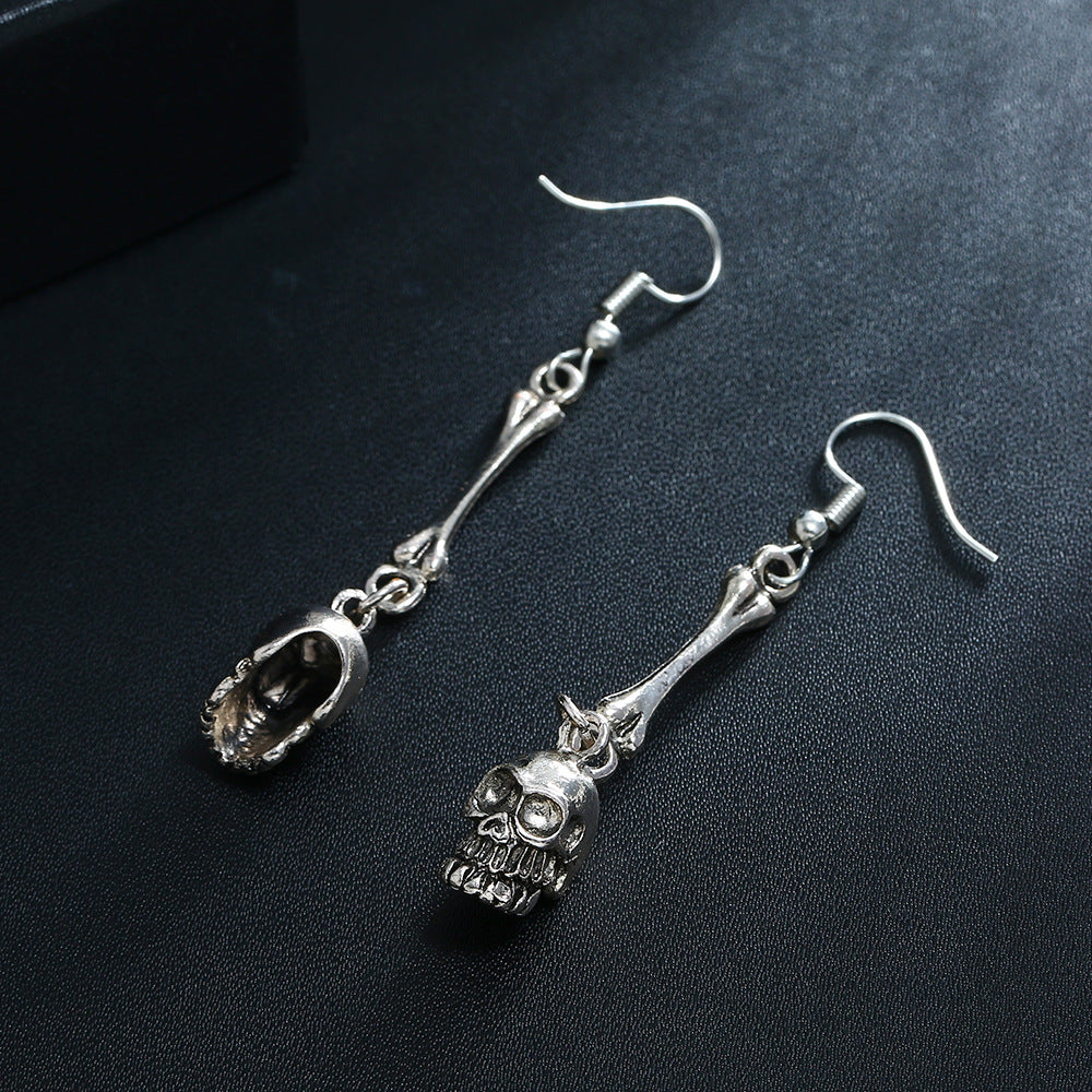 Ornament Personality Retro Exaggerated Alloy Skull Earrings