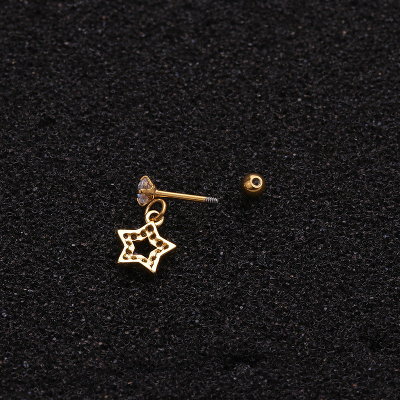 Stainless Steel Screw Ear Bone Piercing Stud Earrings