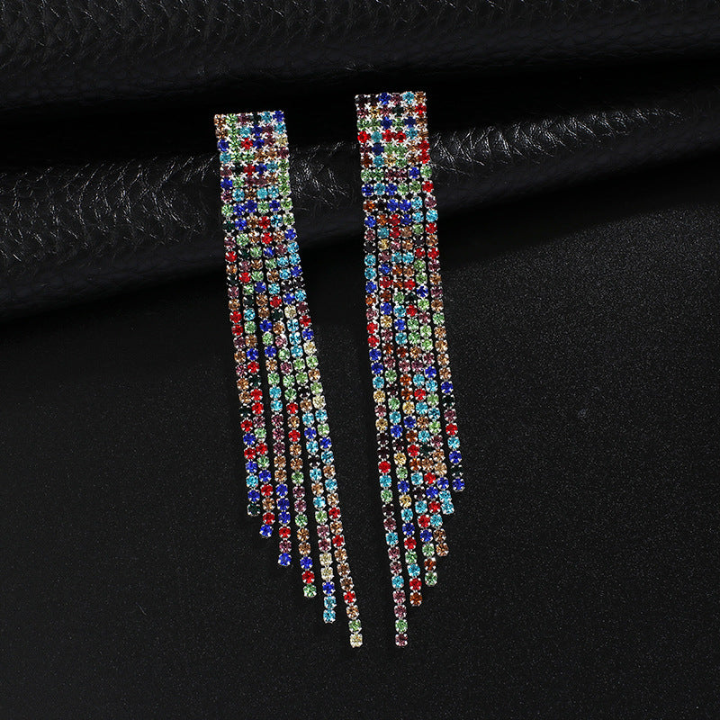 Thin Elegance Retro Ornament Fashion Rhinestone Exquisite Earrings