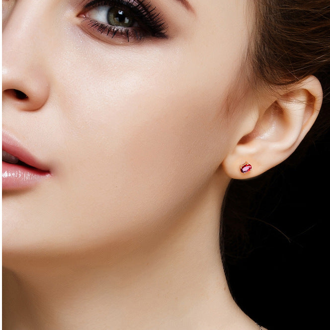Version Stylish Simple Versatile Temperament Single Diamond Color Ear Line