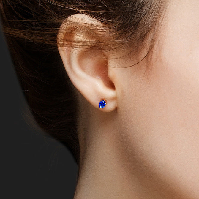 Version Stylish Simple Versatile Temperament Single Diamond Color Ear Line