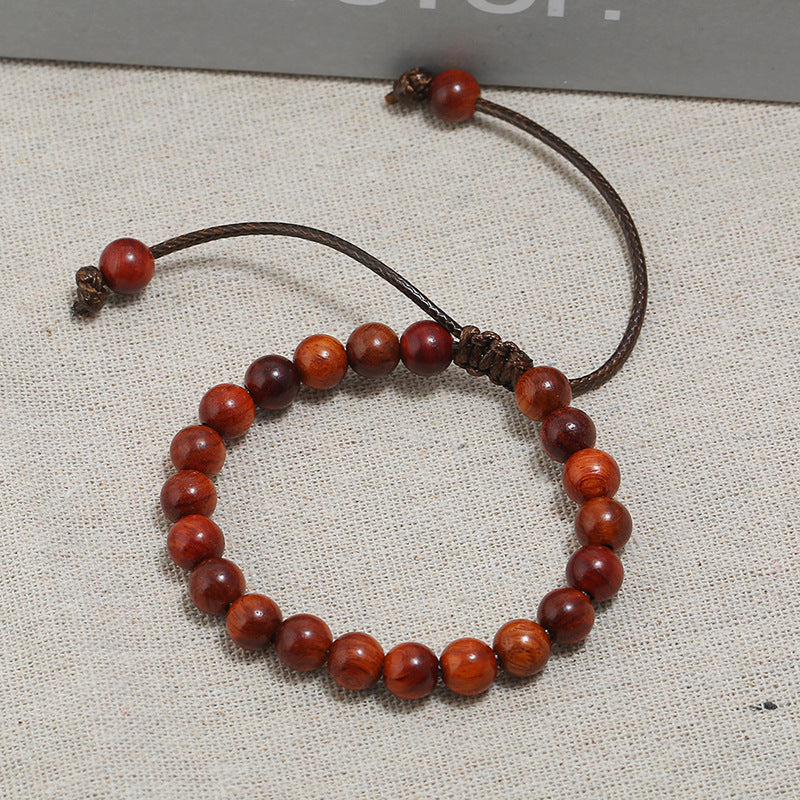 Women's & Men's Simple Pulling Rope Wooden Beads Personalized Bracelet