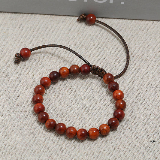 Women's & Men's Simple Pulling Rope Wooden Beads Personalized Bracelet