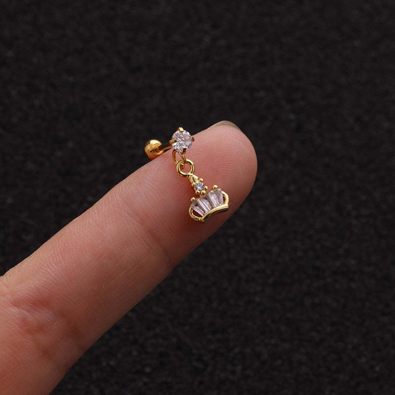 Stainless Steel Screw Ear Bone Piercing Stud Earrings