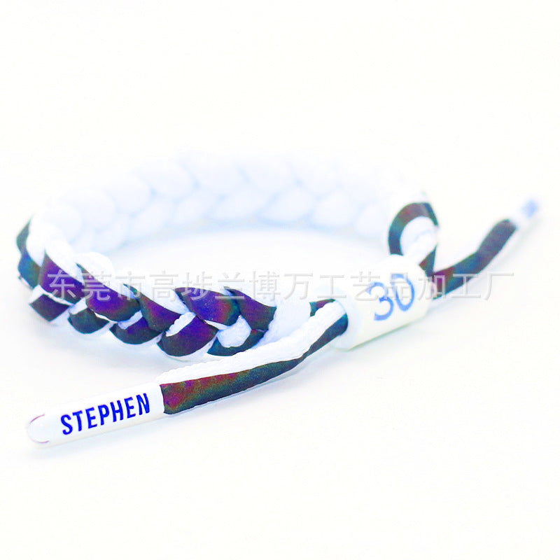 Braided Rope Holographic Reflective Kobe Curry James Owen Harden Bracelets