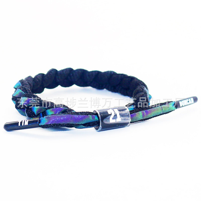 Braided Rope Holographic Reflective Kobe Curry James Owen Harden Bracelets