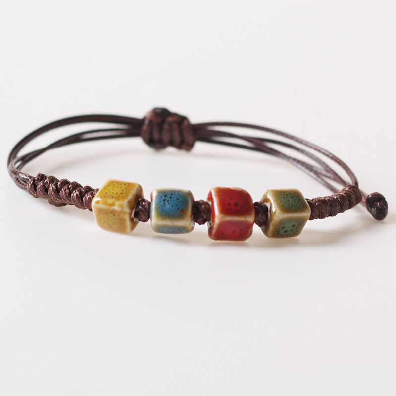 Women's Ceramic Jewelry Ethnic Style Woven Stall Bracelets