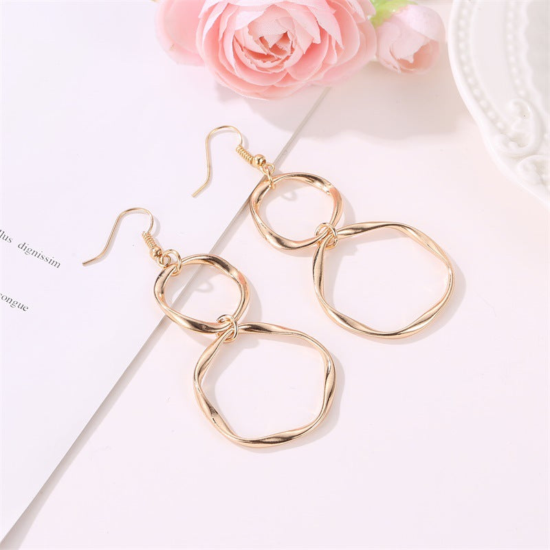 Circle Female Graceful Personality Exaggerated Alloy Earrings