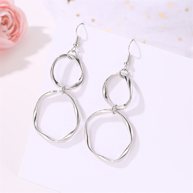 Circle Female Graceful Personality Exaggerated Alloy Earrings