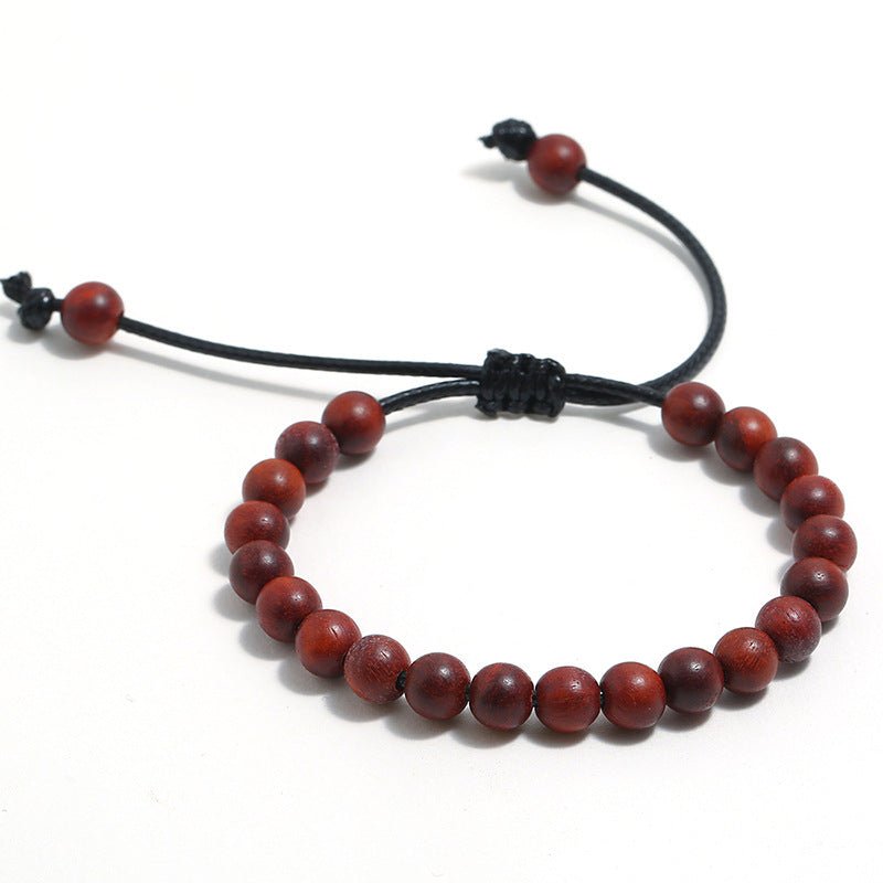Women's & Men's Simple Pulling Rope Wooden Beads Personalized Bracelet