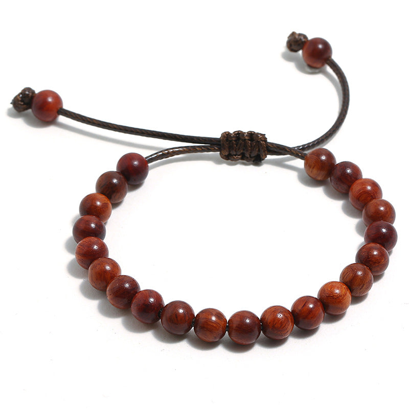 Women's & Men's Simple Pulling Rope Wooden Beads Personalized Bracelet