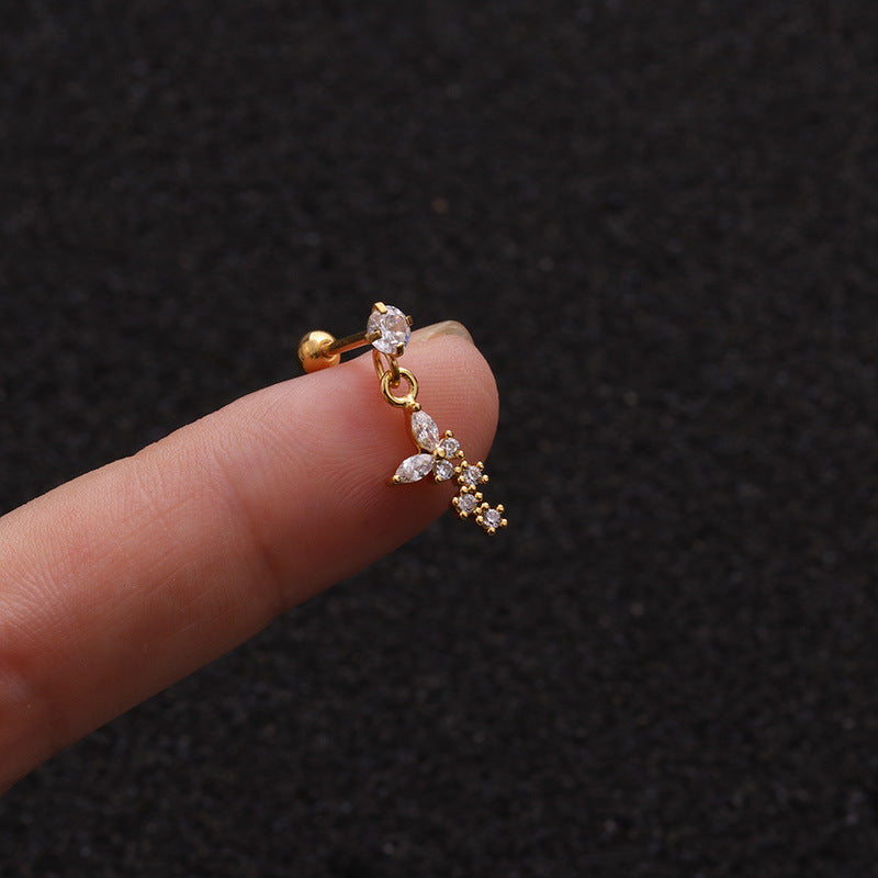 Stainless Steel Screw Ear Bone Piercing Stud Earrings
