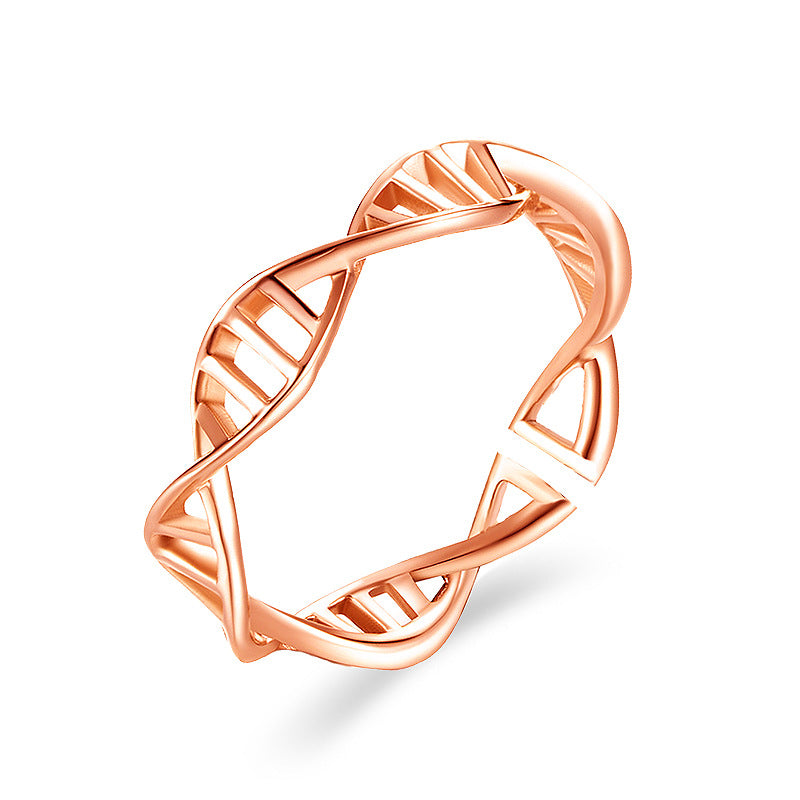 Women's Cross Stripe Rose Gold Fashion Rhombus Rings