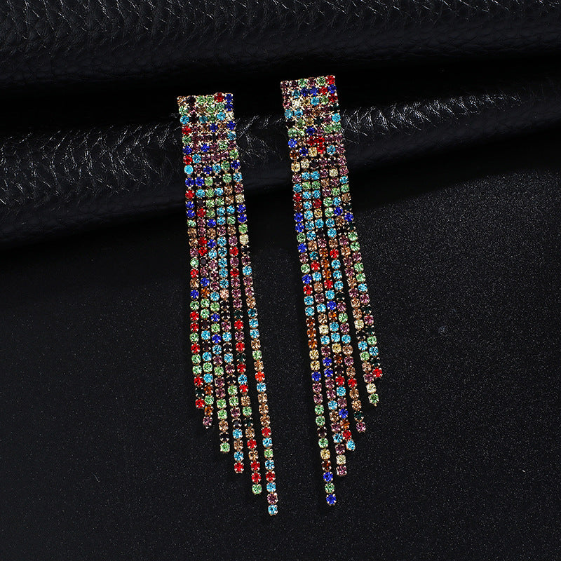 Thin Elegance Retro Ornament Fashion Rhinestone Exquisite Earrings