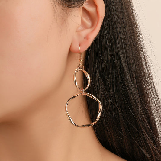 Circle Female Graceful Personality Exaggerated Alloy Earrings