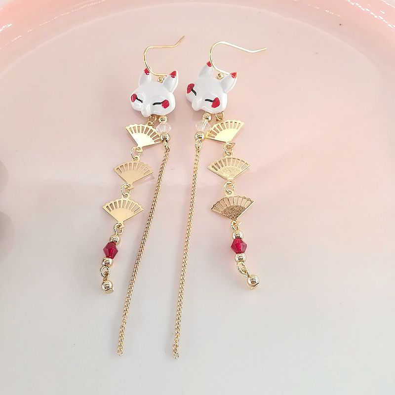 Antique Traditional Han Clothing Wind Elements Fox Long Earrings