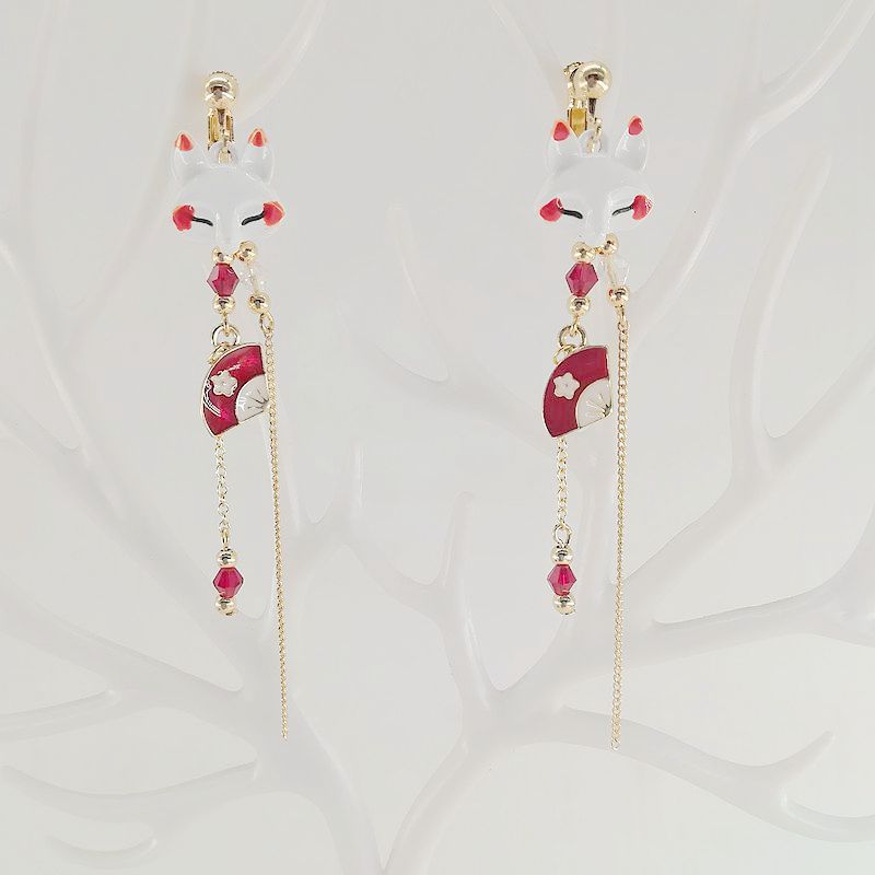 Antique Traditional Han Clothing Wind Elements Fox Long Earrings