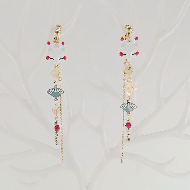 Antique Traditional Han Clothing Wind Elements Fox Long Earrings