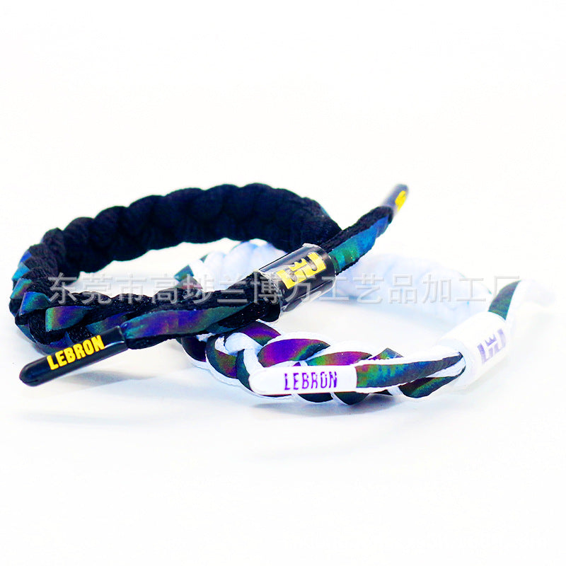 Braided Rope Holographic Reflective Kobe Curry James Owen Harden Bracelets