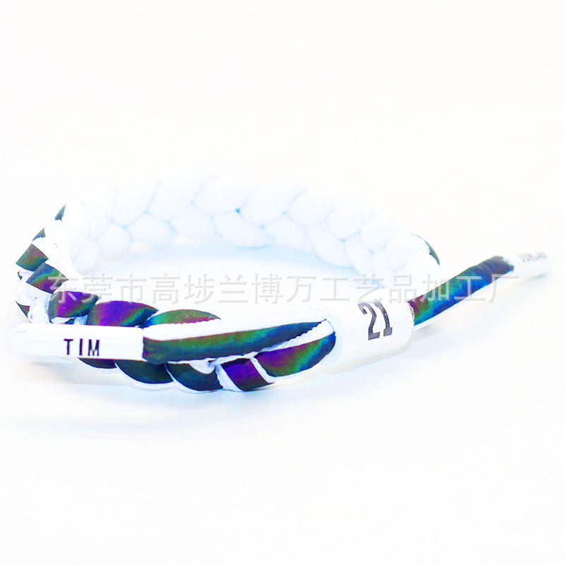 Braided Rope Holographic Reflective Kobe Curry James Owen Harden Bracelets