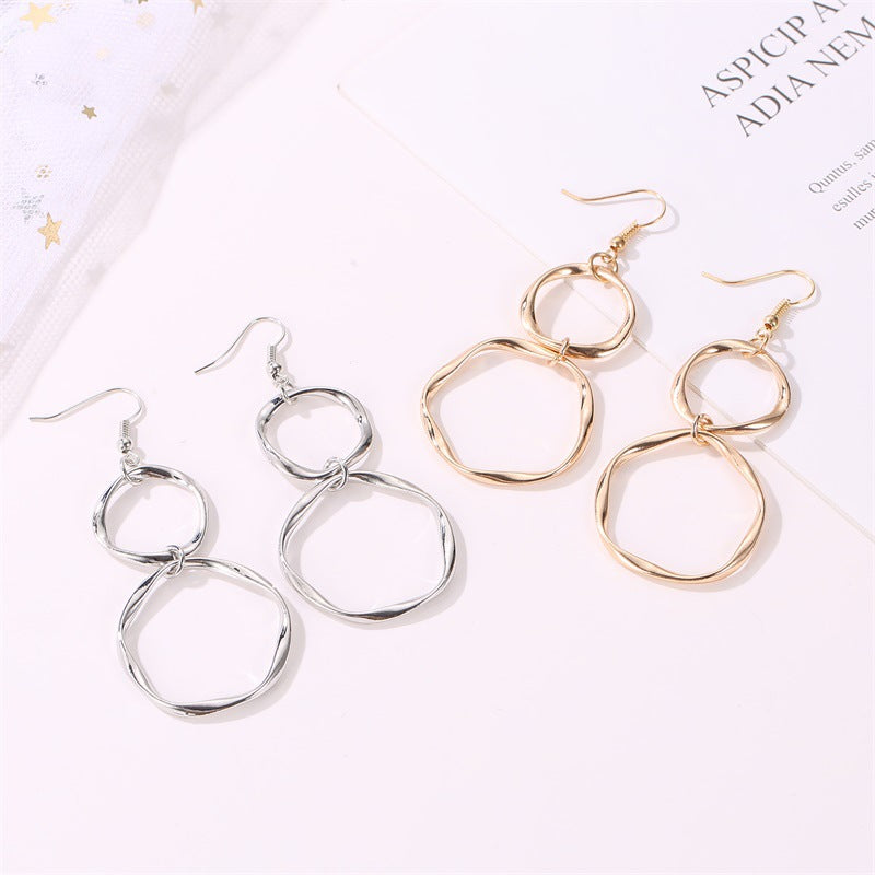 Circle Female Graceful Personality Exaggerated Alloy Earrings