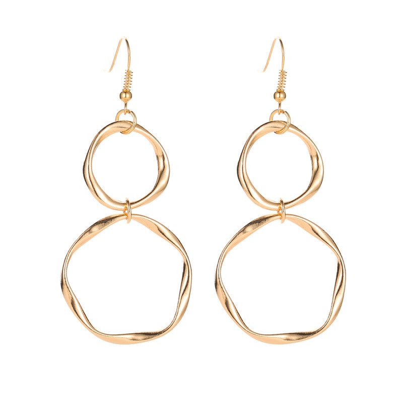 Circle Female Graceful Personality Exaggerated Alloy Earrings