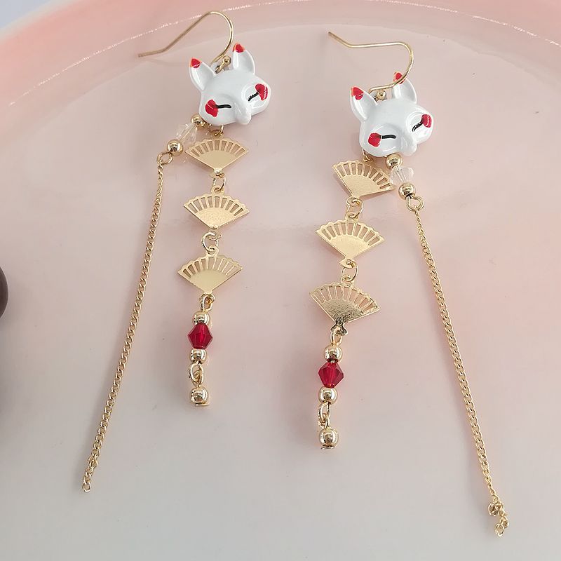 Antique Traditional Han Clothing Wind Elements Fox Long Earrings