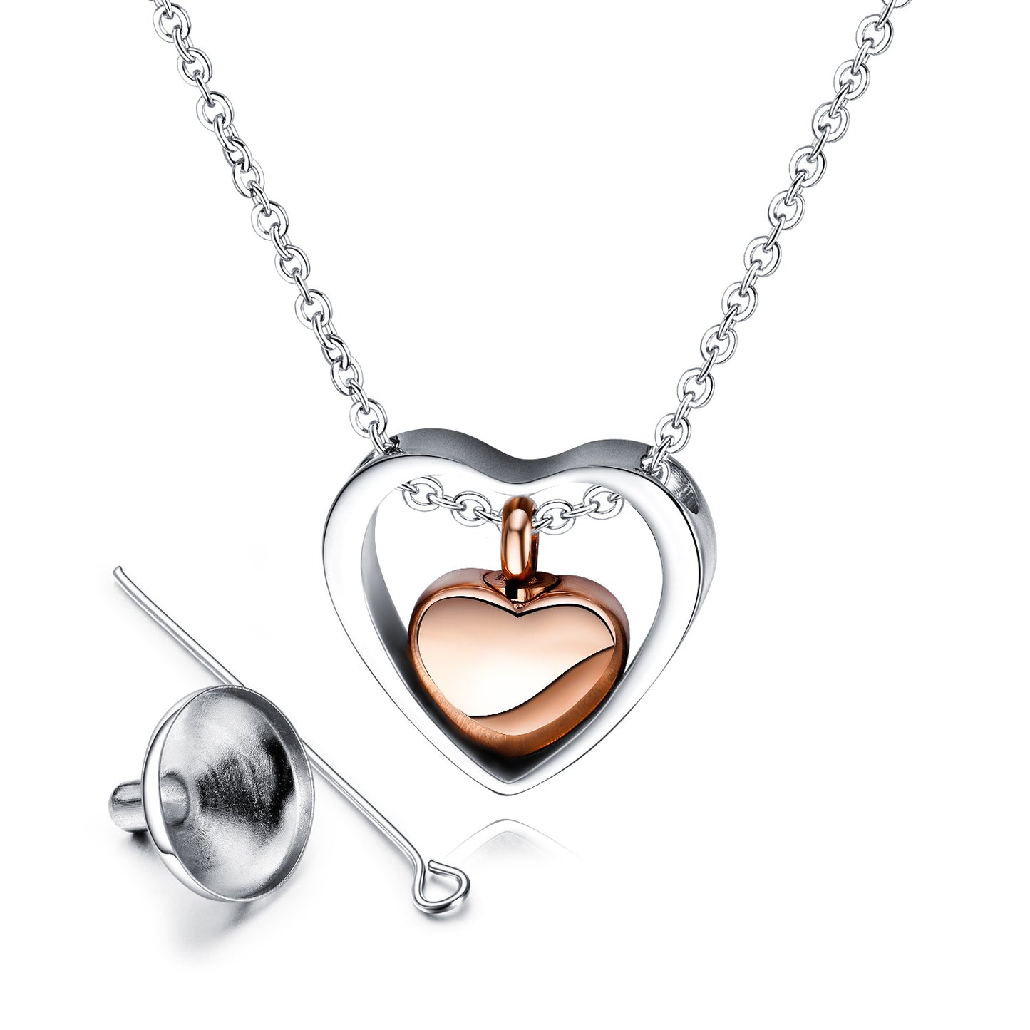 Fashion Simple Pet Cinerary Casket Heart-shaped Female Necklaces