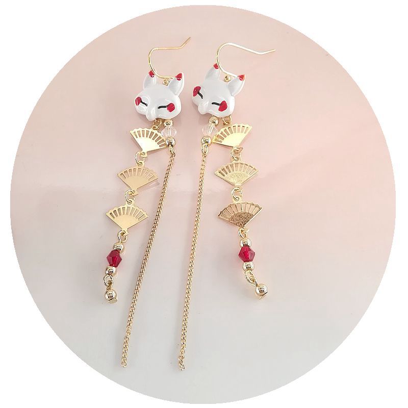 Antique Traditional Han Clothing Wind Elements Fox Long Earrings