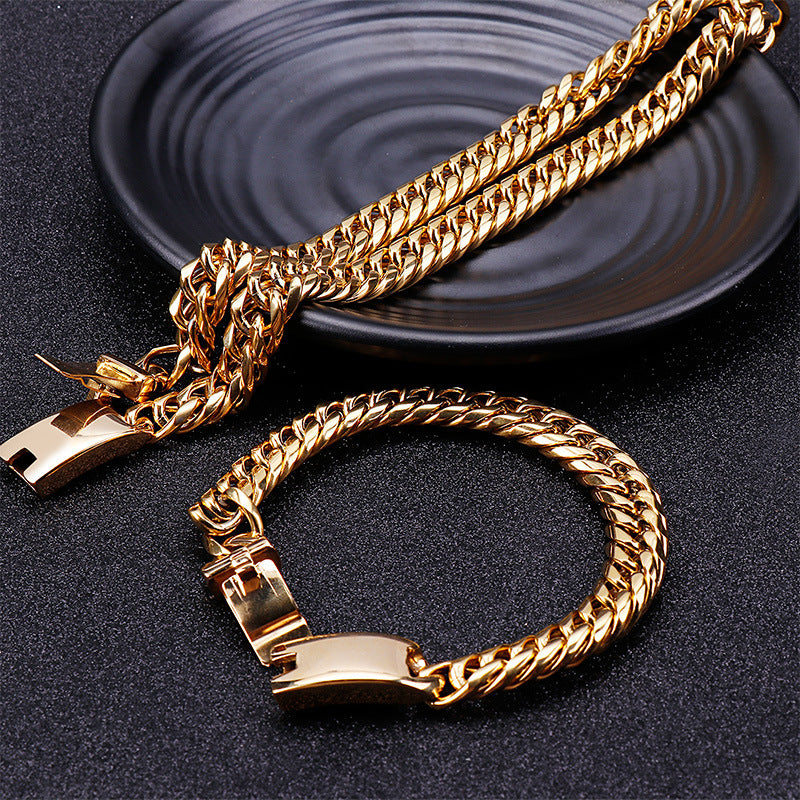 Men's Stainless Steel Trendy Denim Domineering Korean Necklaces