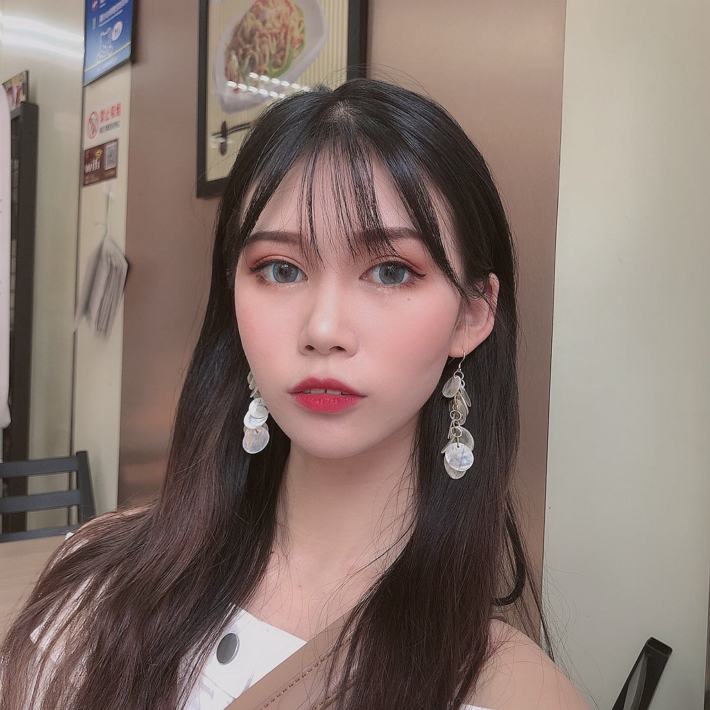 Plated Creative Design Temperament Beautiful Shell Crystal Female Earrings