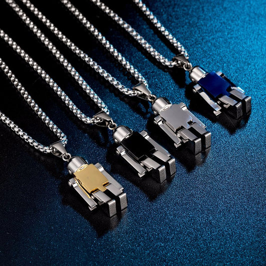 Steel Robot Hip Hop Style Hipster Pendants