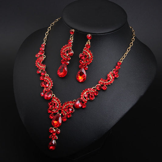 Women's Crystal Simplicity Gem Suite Dress Bride Necklaces