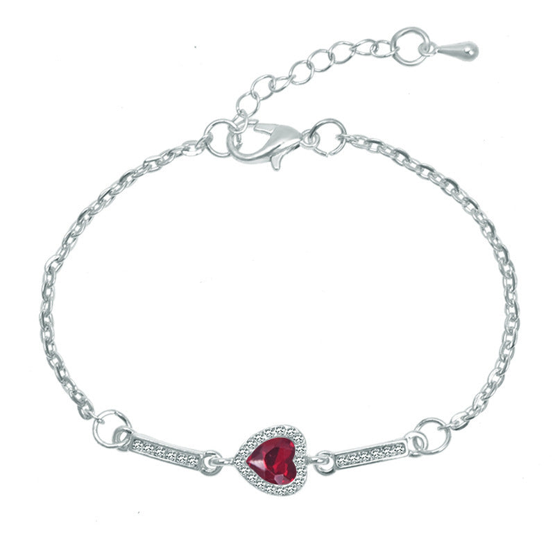 Women's Ornament Heart-shaped With Diamond Jewelry Gift Bracelets