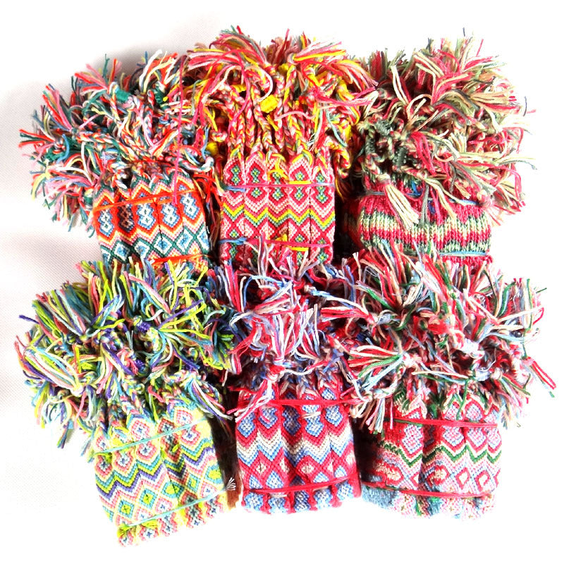 Ethnic Colorful Cotton Thread Friendship Hand Anklets