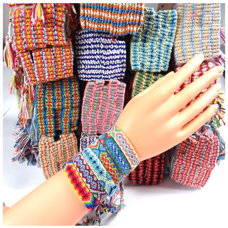 Ethnic Colorful Cotton Thread Friendship Hand Anklets