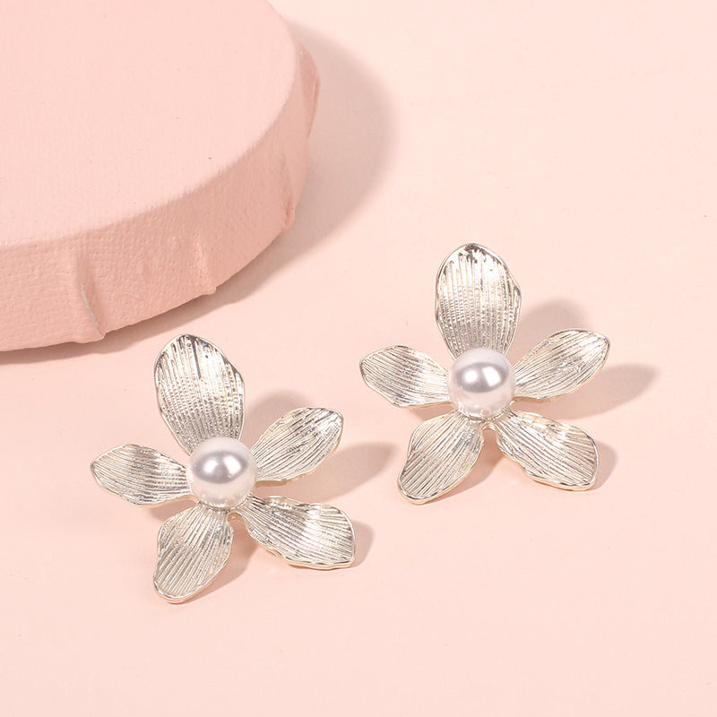 Source Style Flower Bohemian Popular Pearl Earrings