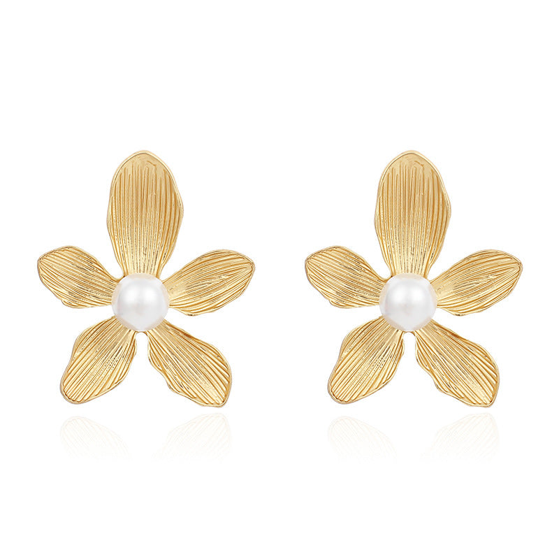 Source Style Flower Bohemian Popular Pearl Earrings