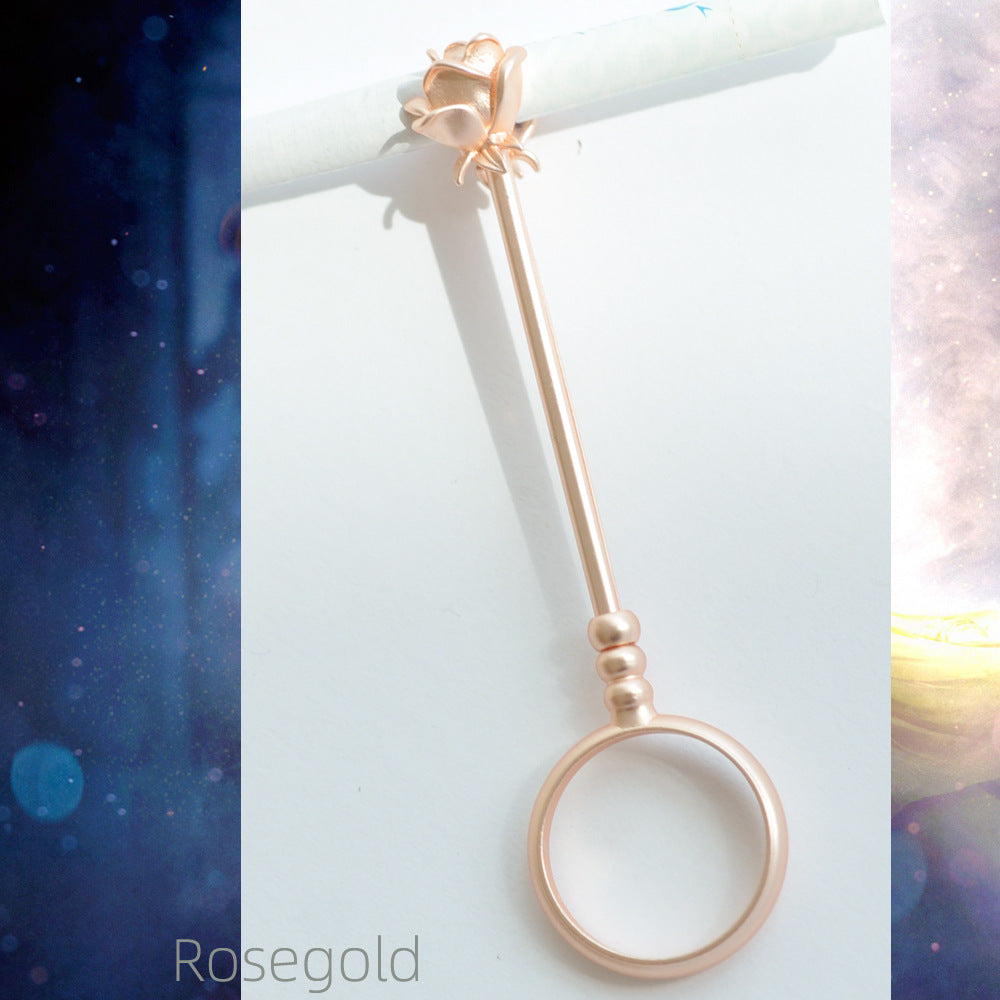 Women's & Men's Shank Flower Rose Gold Smoking Adjustable Fine Smoke Holder Ring